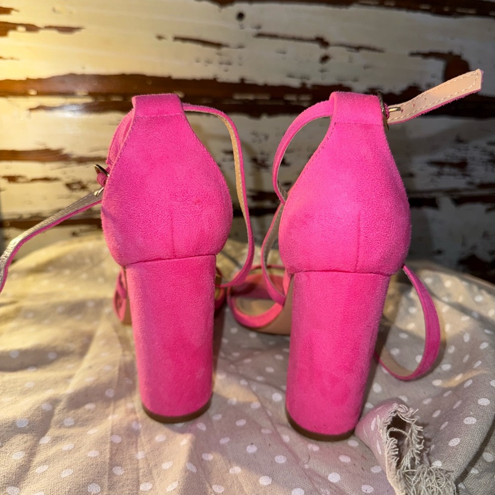 Pink Velvet Sandals - Picture 3 of 6